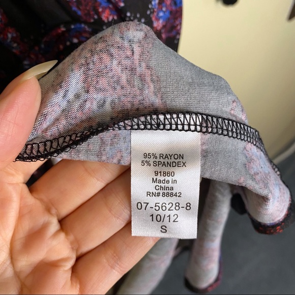 NEW ELLOS 3/4 Sleeve Floral Tunic Sz 10 - Picture 5 of 7